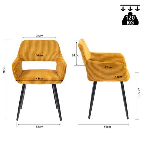 Table Salle à Manger Ronde Avec 4 Chaises Ensemble De 5 Meubles, Chêne + Jaune + Gris