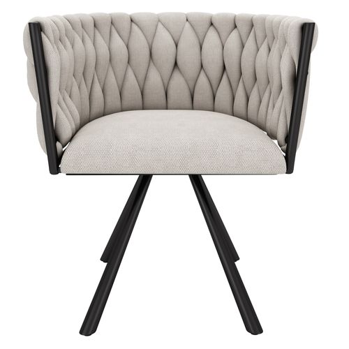 Lot De 2 Chaises Salle à Manger Pivotant Sur 360° En Tissu Lin Beige