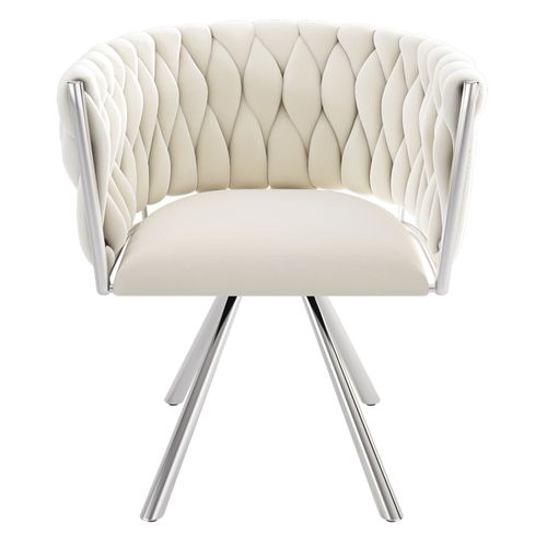 Lot De 4 Chaises Salle à Manger Pivotant Sur 360° En Velours Beige