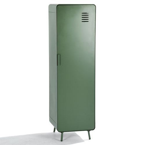 Armoire Meuble De Rangement Avec Portes Et Étagères, Industriel, Vert, 40x40x137cm