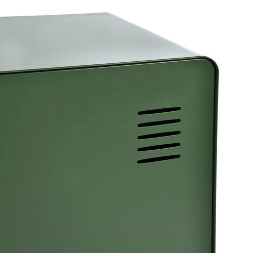 Armoire Meuble De Rangement Avec Portes Et Étagères, Industriel, Vert, 40x40x137cm