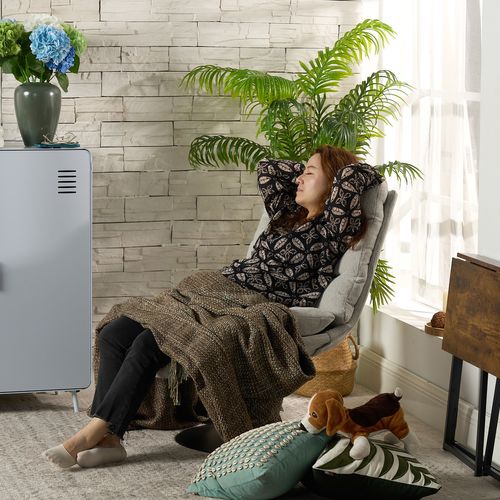 Fauteuil Salon Pivotant Sur 360° Fonction D'inclinaison Hauteur Réglable En Tissu Chenille Gris