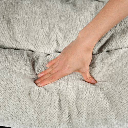 Fauteuil Salon Pivotant Sur 360° Fonction D'inclinaison Hauteur Réglable En Tissu Chenille Gris