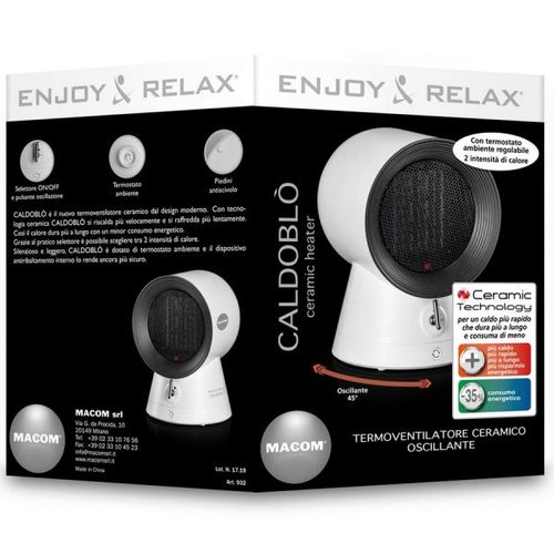 Chauffage Soufflant Caldoblò Noir, Blanc 1500 W