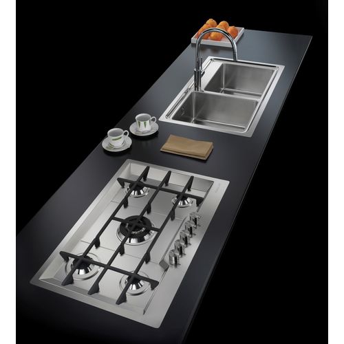 Plaque Gaz Encastrable Ke 79.5f.ft Noir, Acier Inoxydable Gaz 5 Foyers