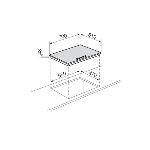 Plaque A Gaz 5 Foyers 10800w 70 cm Noir - Gv755hbk
