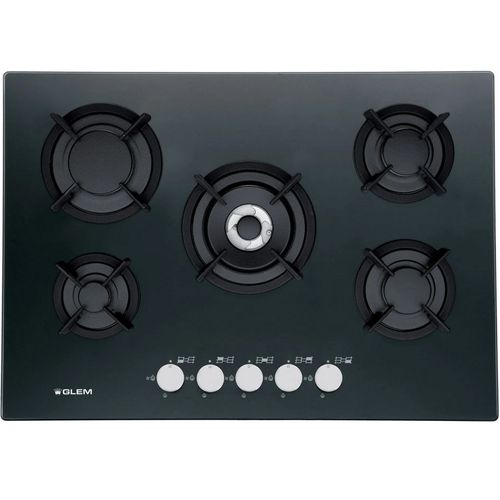 Plaque A Gaz 5 Foyers 10800w 70 cm Noir - Gv755hbk