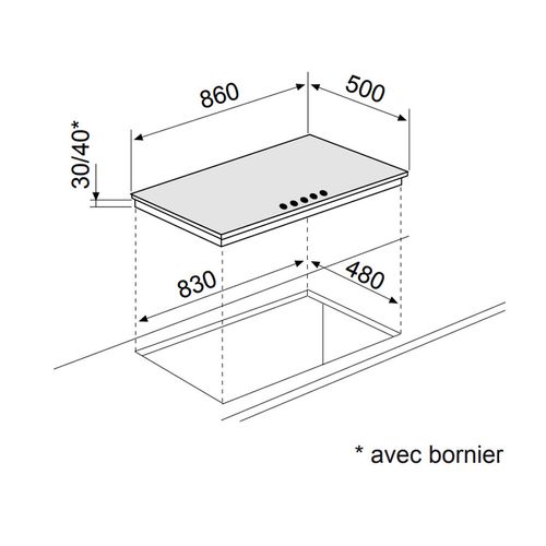 Table gaz 5 foyers - Gt 955 Ix