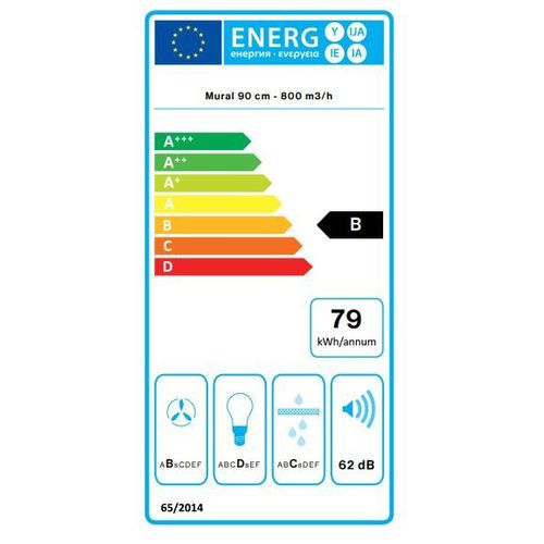 Hotte Décorative Murale 90 cm Lumen 1430