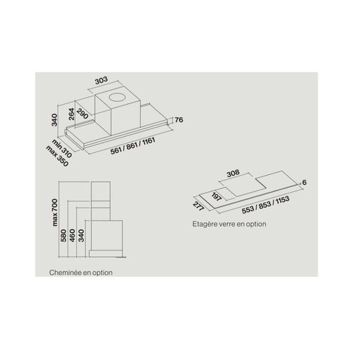 Hotte Décorative Murale Encastrée 90 cm 65db 480m3/h Inox - Virgola3431