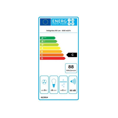 Hotte Décorative Murale Encastrée 90 cm 65db 480m3/h Inox - Virgola3431