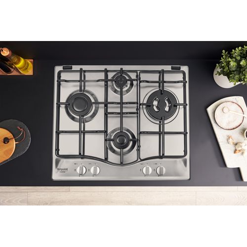 Plaque Gaz Encastrable PCn 642 T/ix/har Acier Inoxydable 60 Cm Gaz 4 Foyers