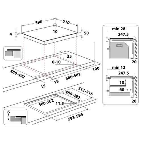 Table De Cuisson à Induction - 4 Foyers - L60 Cm - Hs5160cne