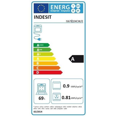 Cuisiniere à induction - Is67iq5kcw/e - 3 Foyers - 2600 W - 60 Cm - Blanc