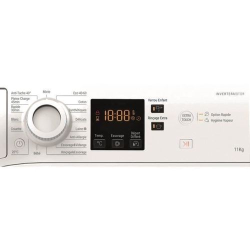 Lave-linge Hublot  Ns11469fwkfr -  11 Kg - Induction - L60cm - 1400 Trs/min - Classe à - Blanc