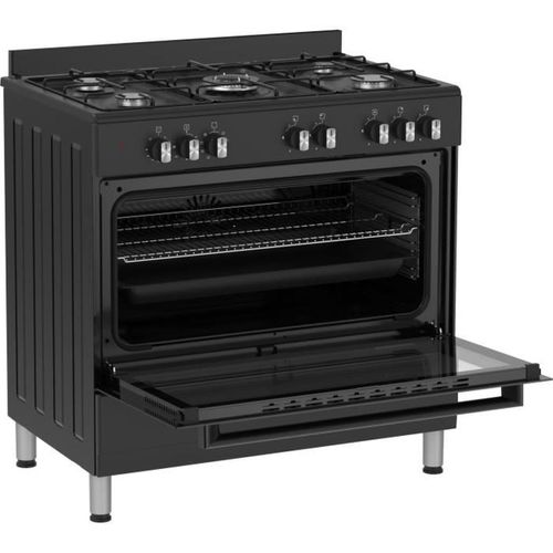 Cuisiniere à Gaz - Sel925mn - 5 Foyers - 3,6 Kwh - 90 Cm - Noir