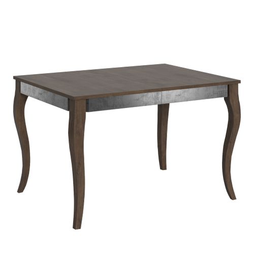 Table Extensible 90x120/224 Cm Olanda Iron Noyer Cadre Gris