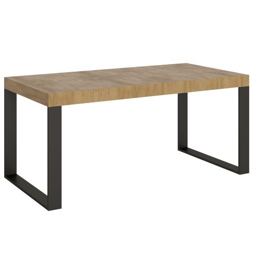 Table Extensible 90x180/284 Cm Tecno Premium Chêne Nature Cadre Anthracite