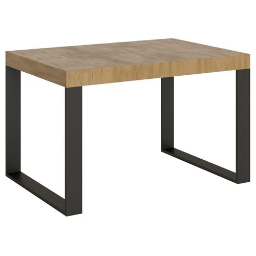 Table Extensible 90x130/390 Cm Tecno Premium Chêne Nature Cadre Anthracite