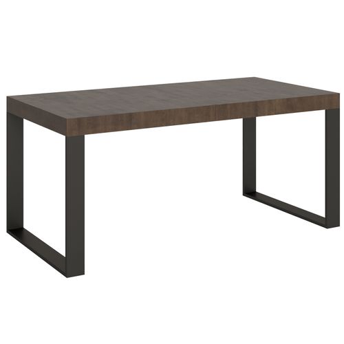 Table Extensible 90x180/440 Cm Tecno Premium Noyer Cadre Anthracite
