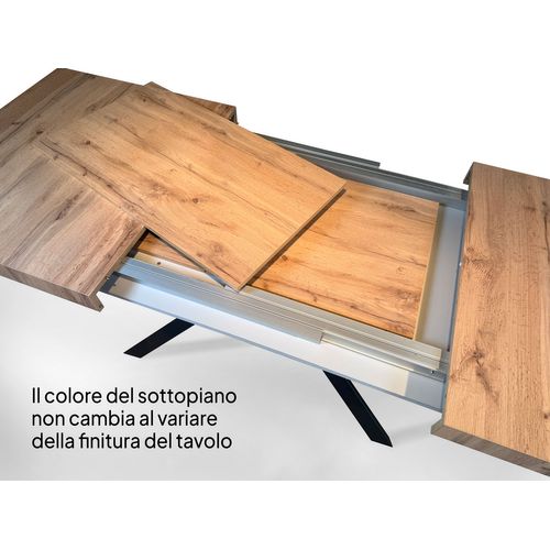 Table Extensible 90x160/420 Cm Volantis Noyer Cadre Anthracite