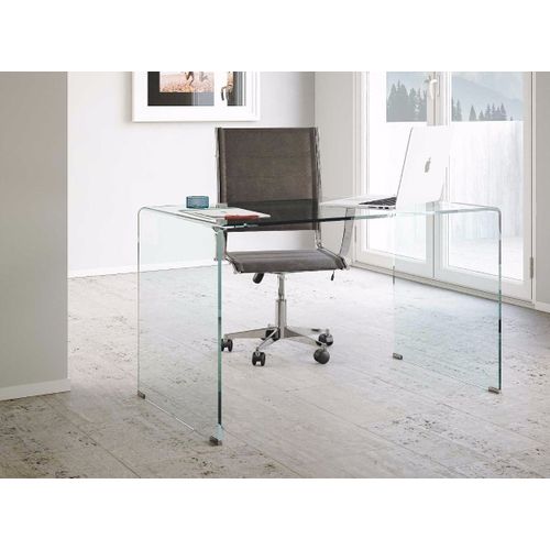 Bureau Glassy En Verre Courbe 120x70x75 Cm