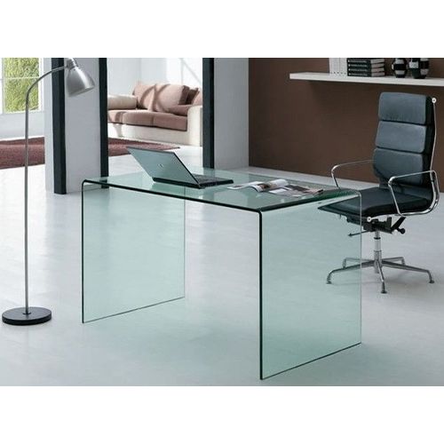 Bureau Glassy En Verre Courbe 120x70x75 Cm