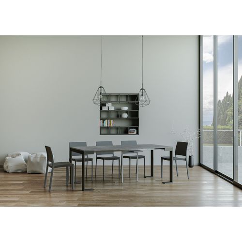 Console Extensible 90x40/196 Cm Tecno Evolution Small Ciment Cadre Anthracite