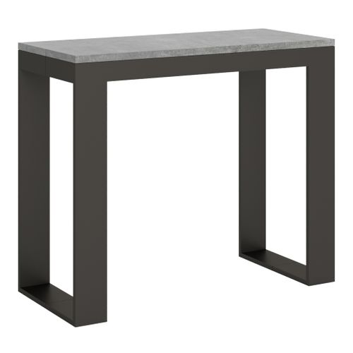 Console Extensible 90x40/196 Cm Tecno Evolution Small Ciment Cadre Anthracite
