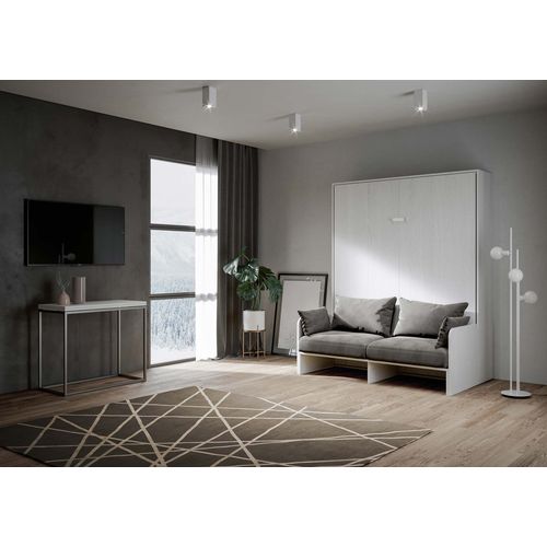 Lit Escamotable Vertical 160 Kentaro Sofa Frêne Blanc