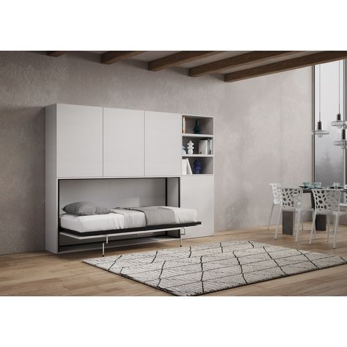 Armoire Lit Escamotable Horizontal 1 Couchage 85 Kando Composition F Frêne Blanc