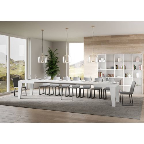 Table Extensible 90x200/460 Cm Naxy Frêne Blanc