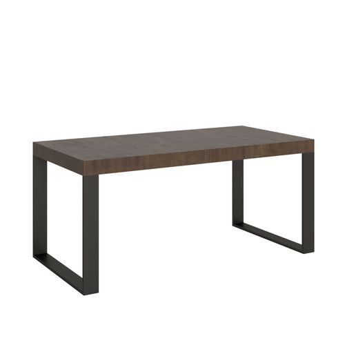 Table Extensible 90x200/304 Cm Tecno Noyer Cadre Anthracite