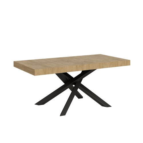 Table Extensible 90x200/460 Cm Volantis Chêne Nature Cadre Anthracite