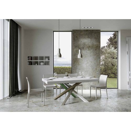 Table Extensible 90x200/460 Cm Volantis Frêne Blanc Cadre 4/a