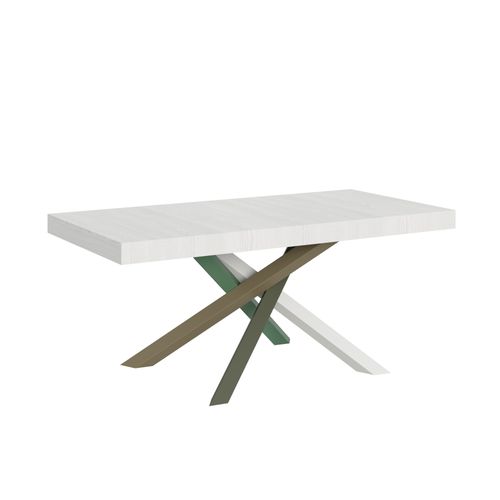 Table Extensible 90x200/460 Cm Volantis Frêne Blanc Cadre 4/a