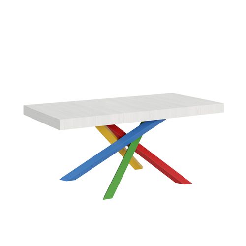 Table Extensible 90x200/460 Cm Volantis Frêne Blanc Cadre 4/b
