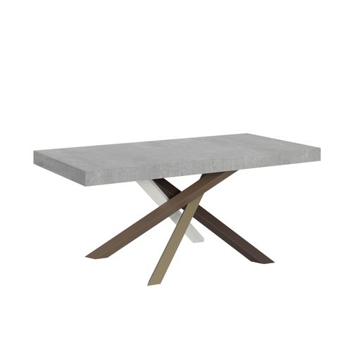 Table Extensible 90x200/460 Cm Volantis Gris Béton Cadre 4/c