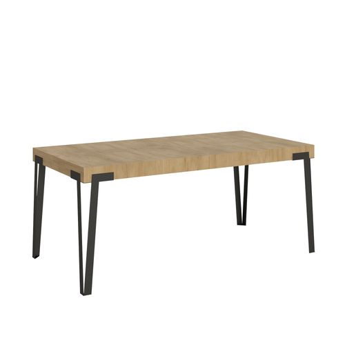 Table Extensible 90x200/304 Cm Rio Chêne Nature Cadre Anthracite