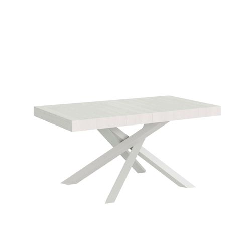 Table Extensible 90x180/284 Cm Volantis Frêne Blanc Cadre Blanc