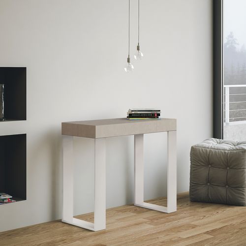 Console Extensible 90x40/300 Cm Tecno Cachemire Cadre Blanc