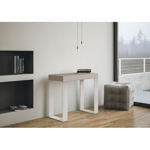 Console Extensible 90x40/300 Cm Tecno Cachemire Cadre Blanc