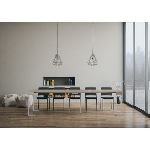 Console Extensible 90x40/300 Cm Tecno Cachemire Cadre Blanc