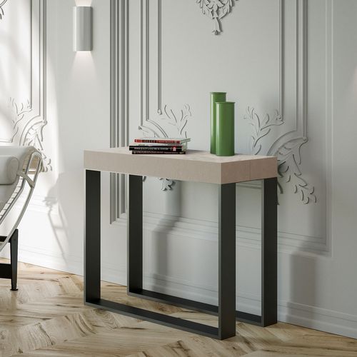 Console Extensible 90x40/196 Cm Elettra Small Cachemire Cadre Anthracite