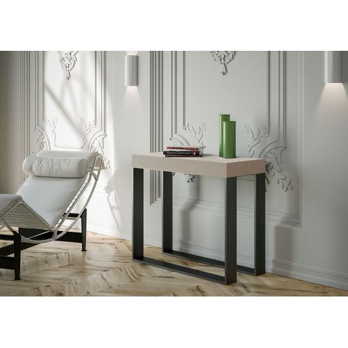 Console Extensible 90x40/300 Cm Elettra Cachemire Cadre Anthracite