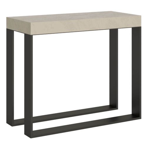 Console Extensible 90x40/300 Cm Elettra Cachemire Cadre Anthracite