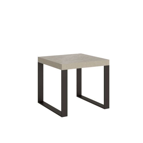 Table Extensible 90x90/246 Cm Tecno Cachemire Pieds Anthracite