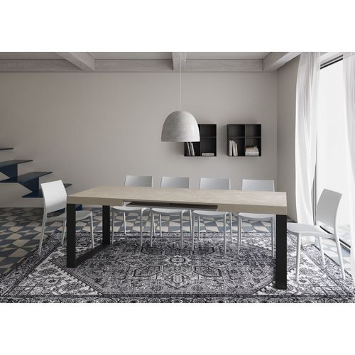 Table Extensible 90x120/224 Cm Tecno Cachemire Pieds Anthracite