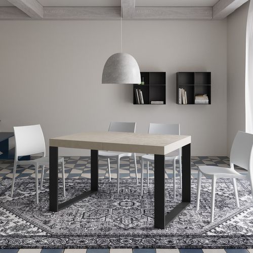 Table Extensible 90x120/224 Cm Tecno Cachemire Pieds Anthracite