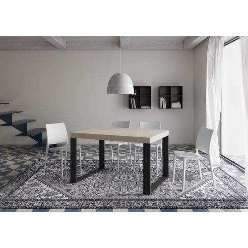 Table Extensible 90x120/224 Cm Tecno Cachemire Pieds Anthracite